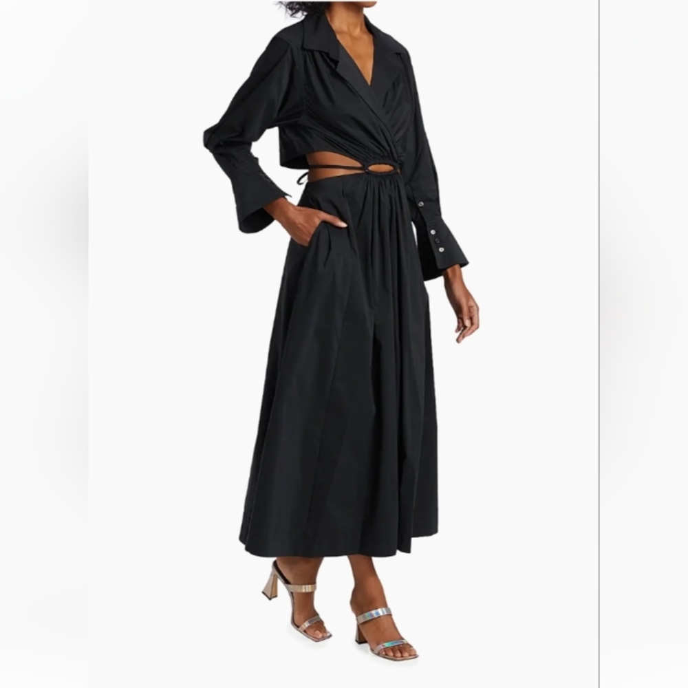 NWT Jonathan Simkhai Midnight Blue Cotton Alex Dress XS